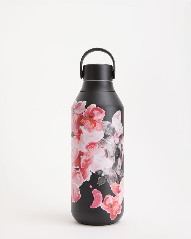 Glass Pansy Water Bottle