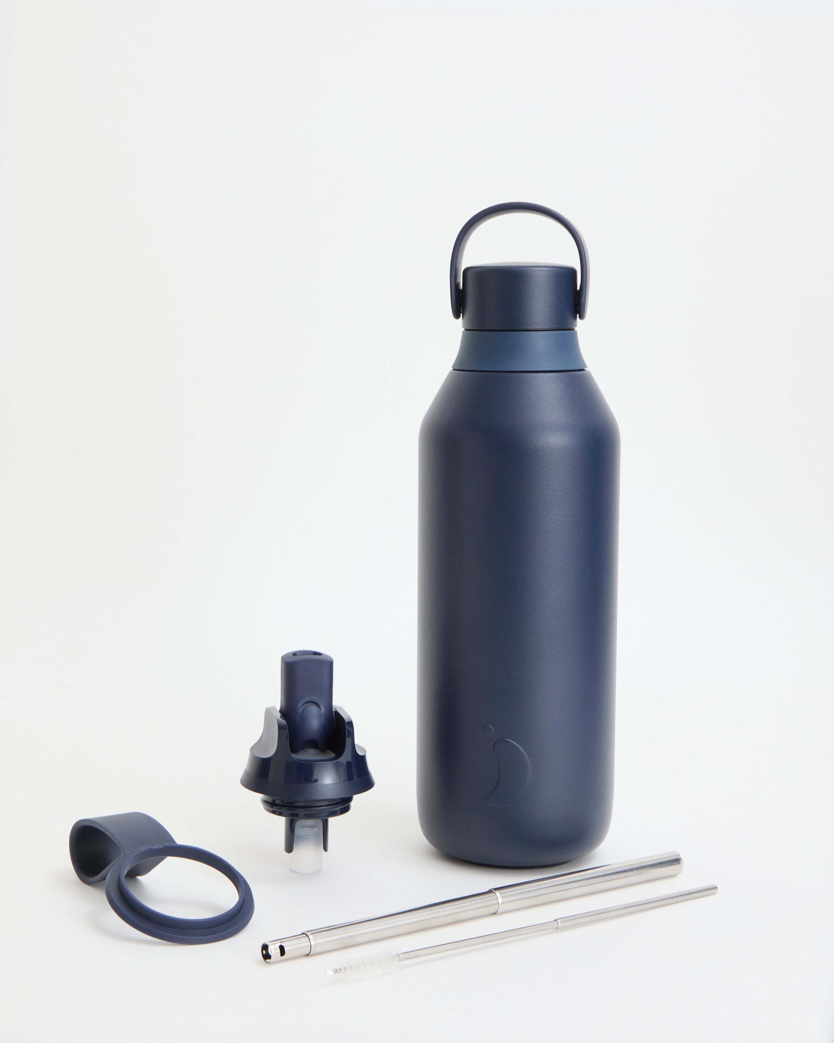 CHILLY'S 花柄ネイビー水筒 Water Bottle with Screw Top Lid | Chilly's Series 3 Bottles – Chilly's