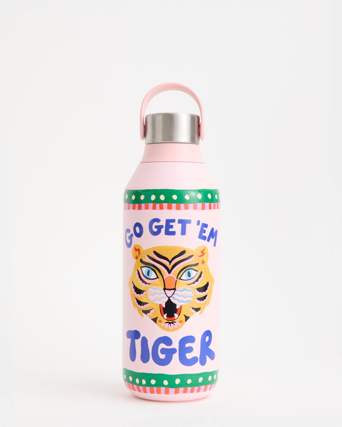 Get Em Eleanor Bowmer Go Get 'Em Tiger Bottle | Blush pink Reusable Water ...