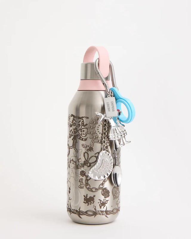 Chilly's x Chopova lowena – Engraved Steel Bottle + Blue Charm