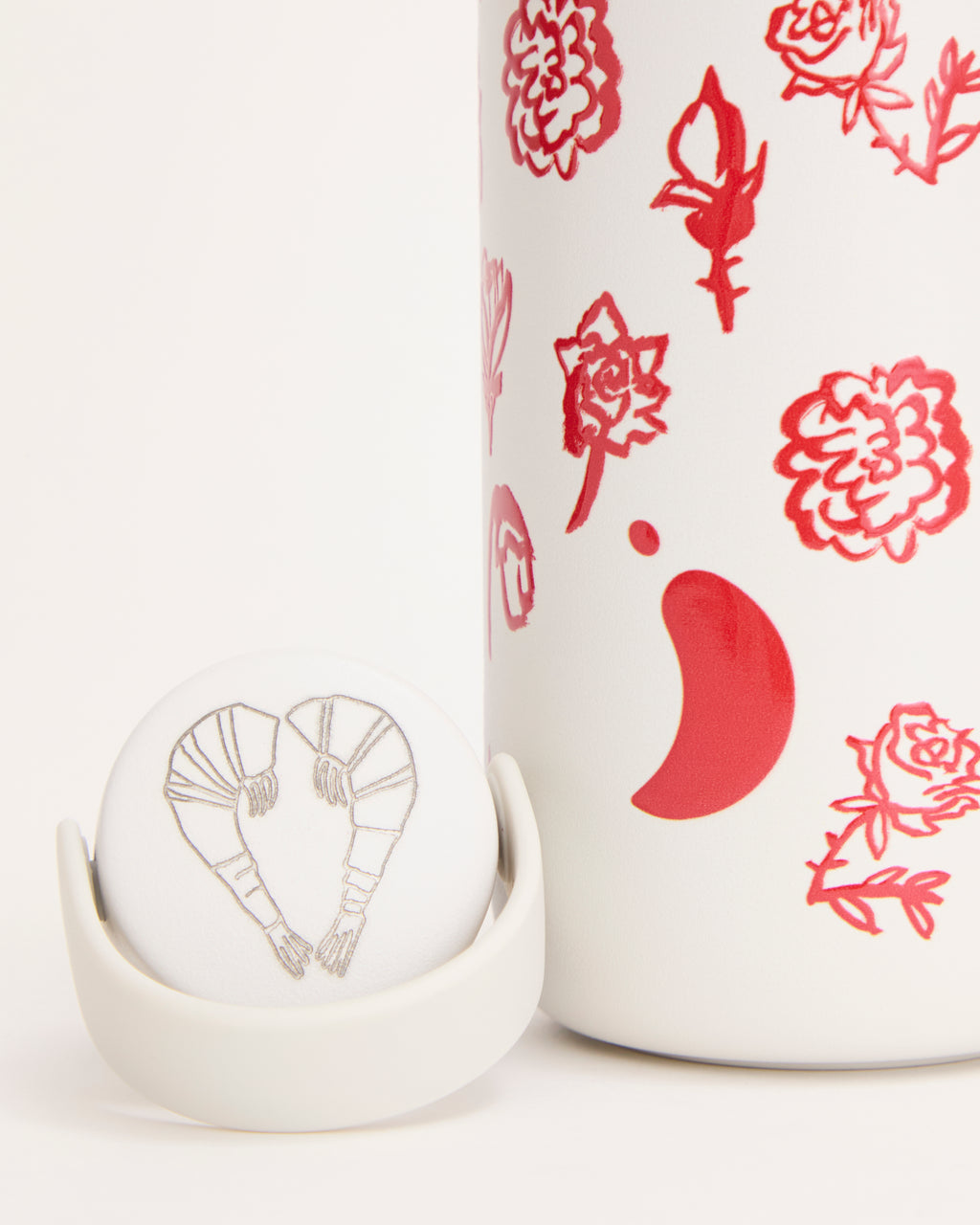 Shrimps Red Roses Water Bottle